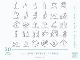 Candle Making Symbols Line Icon Pack