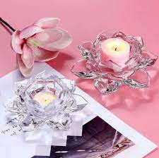 Glass Lotus Candle Holder For Home At