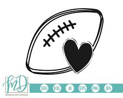 Football Svg Football Heart Svg