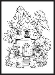Magical Fairy Houses Coloring Page