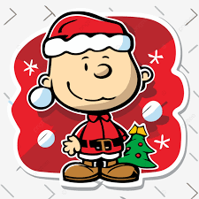 Charlie Brown Cartoon Santa Sticker