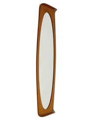 Italian Curved Wood Wall Mirror