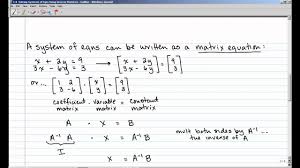 Of Equations Using Inverse Matrices