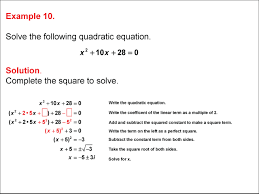 Math Example Quadratics Completing