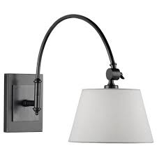White Shade Swing Arm Sconce