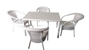 Outdoor Furniture White Wicker Table