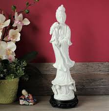 Asian Goddess Figurine W Stand 14 Tall