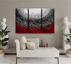 Red And Black Abstract Painting On