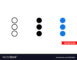 Dots Icon 3 Types Color Black And White