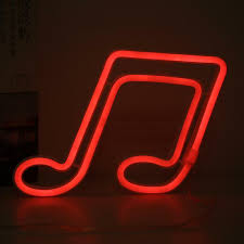 Led Neon Sign Note Shaped Wall