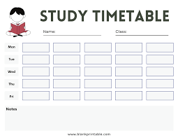 Timetable Template For Teachers