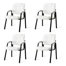 Guest Chair Set Of 4 Fabric White