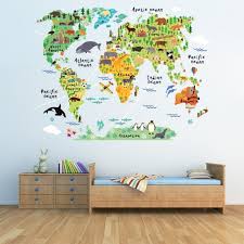 Animal World Map Wall Sticker