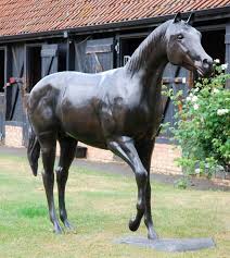 Race Horse Bronze Metal Garden Statue