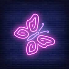 Glowing Erfly Neon Sign