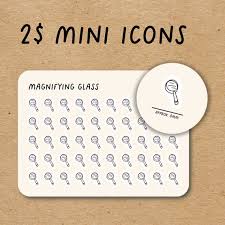 Magnifying Glass Mini Icon Stickers