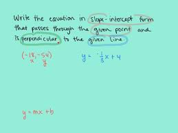 Equation In Slope Intercept Form