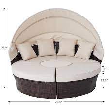 Day Bed Sunbed With Retractable Canopy