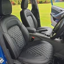 Black Designer Pu Car Seat Cover