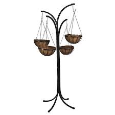 Metal Hanging Basket With Tree Stand
