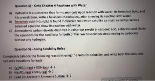 Onto Chapter 4 Reactions With Water A