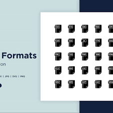 50 File Format Glyph Icon Set Glyph
