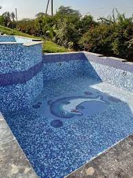 Plain Glass Mosaic Tiles Swimming Pool