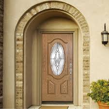 Mp Doors 36 In X 80 In Andaman Light Oak Left Hand Inswing 3 4 Oval Lite Decorative Fiberglass Prehung Front Door
