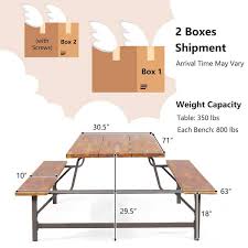 Costway Acacia Wood Outdoor Picnic