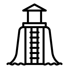Water Park Slide Icon Outline
