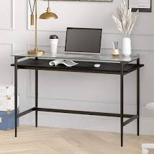 Eaton 46 Blackened Bronze Desk With Black Shelf