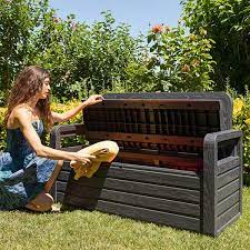 Outdoor Deck Storage Box Chest Bench