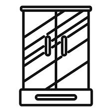 Glass Shower Cabin Icon Outline Vector