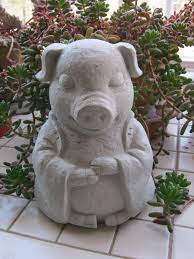 Pig Statue Meditating Buddha Pigs Zen