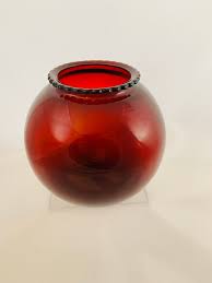 Vintage Ivy Ball Vase Royal Ruby By