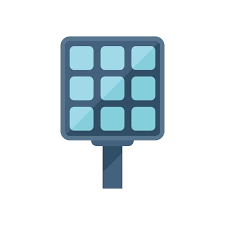 Solar Panel Icon Flat Vector Digital