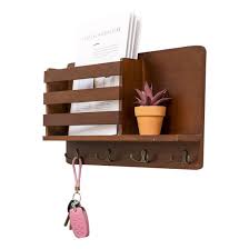 Wooden Key Holder Wall Mounted Mail
