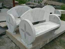 Arm Rest Stone Garden Bench
