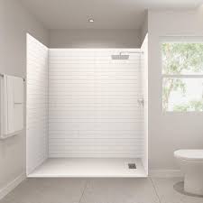 Solid Composite Stone Alcove Shower Kit