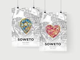 Soweto South Africa Minimal Art Map