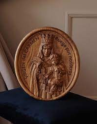 Virgin Mary Icon Wooden Wall Art
