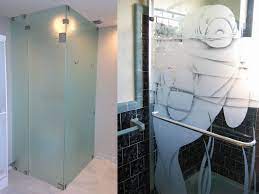 Etched Glass Shower Doors