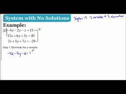 Three Variable System With No Solution