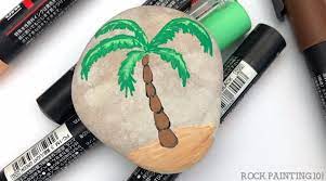 How To Paint A Palm Tree Onto A Rock