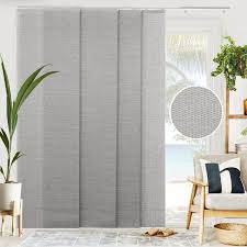Chicology Woven Adjustable Sliding Panel Track Blind Size Up To 86 Inchw X 96 Inchh Gray