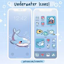 Cute Ocean Creatures App Icon Set