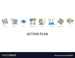 Action Plan Infographic In Line Style