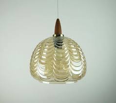 Mid Century Pendant Light In Amber