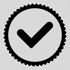 Yes Flat Black Color Round Stamp Icon