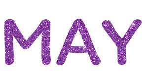 Purple Glitter May Letters Icon May